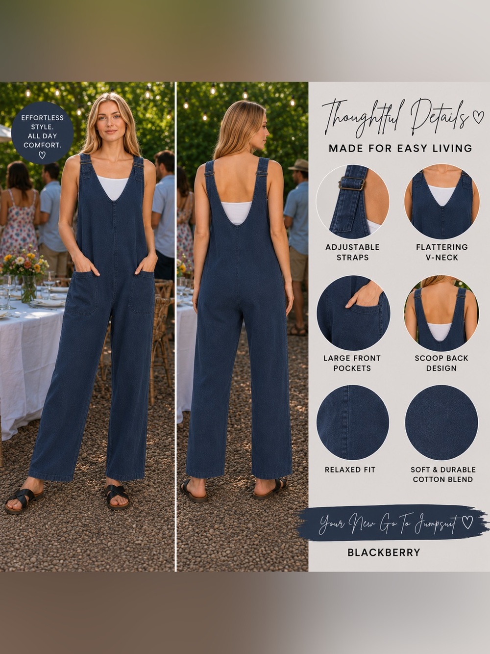 🆕 Blackberry Denim Overall Jumpsuit NWT Adjustable Straps Stretch Romper
S M L